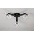 Cortland 51cm Flush Ceiling 3 Light G9 IP44 Black/Polished Chrome/Clear Ribbed Round Glass-8