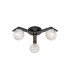 Cortland 51cm Flush Ceiling 3 Light G9 IP44 Black/Polished Chrome/Clear Cross Pattern Round Glass-1