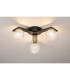 Cortland 51cm Flush Ceiling 3 Light G9 IP44 Black/Polished Chrome/Clear Cross Pattern Round Glass-3