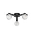 Cortland 51cm Flush Ceiling 3 Light G9 IP44 Black/Polished Chrome/Clear Cross Pattern Round Glass-4