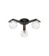 Cortland 51cm Flush Ceiling 3 Light G9 IP44 Black/Polished Chrome/Clear Dune Effect Round Glass-1