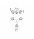Cortland 51cm Flush Ceiling 3 Light G9 IP44 Black/Polished Chrome/Clear Dune Effect Round Glass-2