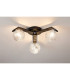 Cortland 51cm Flush Ceiling 3 Light G9 IP44 Black/Polished Chrome/Clear Dune Effect Round Glass-3