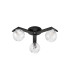 Cortland 51cm Flush Ceiling 3 Light G9 IP44 Black/Polished Chrome/Clear Dune Effect Round Glass-4