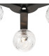Cortland 51cm Flush Ceiling 3 Light G9 IP44 Black/Polished Chrome/Clear Dune Effect Round Glass-6