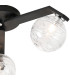 Cortland 51cm Flush Ceiling 3 Light G9 IP44 Black/Polished Chrome/Clear Dune Effect Round Glass-7