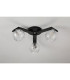 Cortland 51cm Flush Ceiling 3 Light G9 IP44 Black/Polished Chrome/Clear Dune Effect Round Glass-8