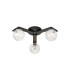Cortland 51cm Flush Ceiling 3 Light G9 IP44 Black/Polished Chrome/Clear Waved Round Glass-1
