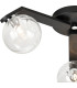 Cortland 51cm Flush Ceiling 3 Light G9 IP44 Black/Polished Chrome/Clear Waved Round Glass-4