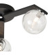 Cortland 51cm Flush Ceiling 3 Light G9 IP44 Black/Polished Chrome/Clear Waved Round Glass-6