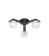 Cortland 51cm Flush Ceiling 3 Light G9 IP44 Black/Polished Chrome/Clear Swirl Round Glass-1