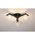 Cortland 51cm Flush Ceiling 3 Light G9 IP44 Black/Polished Chrome/Clear Swirl Round Glass-3