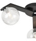 Cortland 51cm Flush Ceiling 3 Light G9 IP44 Black/Polished Chrome/Clear Swirl Round Glass-5
