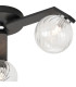 Cortland 51cm Flush Ceiling 3 Light G9 IP44 Black/Polished Chrome/Clear Swirl Round Glass-7