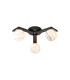 Cortland 51cm Flush Ceiling 3 Light G9 IP44 Black/Polished Chrome/Grey Round Marble Effect Glass-1