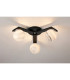 Cortland 51cm Flush Ceiling 3 Light G9 IP44 Black/Polished Chrome/Grey Round Marble Effect Glass-3