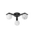 Cortland 51cm Flush Ceiling 3 Light G9 IP44 Black/Polished Chrome/Grey Round Marble Effect Glass-4