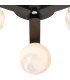 Cortland 51cm Flush Ceiling 3 Light G9 IP44 Black/Polished Chrome/Grey Round Marble Effect Glass-6