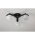 Cortland 51cm Flush Ceiling 3 Light G9 IP44 Black/Polished Chrome/Grey Round Marble Effect Glass-8
