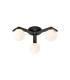 Cortland 51cm Flush Ceiling 3 Light G9 IP44 Black/Polished Chrome/Opal Smooth Round Glass-1