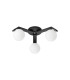 Cortland 51cm Flush Ceiling 3 Light G9 IP44 Black/Polished Chrome/Opal Smooth Round Glass-3