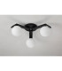 Cortland 51cm Flush Ceiling 3 Light G9 IP44 Black/Polished Chrome/Opal Smooth Round Glass-7