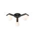 Cortland 51cm Flush Ceiling 3 Light G9 IP44 Black/Polished Chrome/Opal Smooth Tubular Glass-1