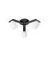 Cortland 51cm Flush Ceiling 3 Light G9 IP44 Black/Polished Chrome/Opal Smooth Tubular Glass-4