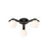 Cortland 51cm Flush Ceiling 3 Light G9 IP44 Black/Polished Chrome/Opal Round Segment Glass-1