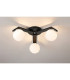 Cortland 51cm Flush Ceiling 3 Light G9 IP44 Black/Polished Chrome/Opal Round Segment Glass-3