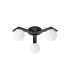 Cortland 51cm Flush Ceiling 3 Light G9 IP44 Black/Polished Chrome/Opal Round Segment Glass-4