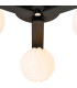 Cortland 51cm Flush Ceiling 3 Light G9 IP44 Black/Polished Chrome/Opal Round Segment Glass-6