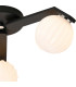 Cortland 51cm Flush Ceiling 3 Light G9 IP44 Black/Polished Chrome/Opal Round Segment Glass-7