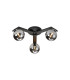 Cortland 51cm Flush Ceiling 3 Light G9 IP44 Black/Polished Chrome/Smoke Smooth Round Glass-1