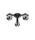 Cortland 51cm Flush Ceiling 3 Light G9 IP44 Black/Polished Chrome/Smoke Smooth Round Glass-3