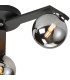 Cortland 51cm Flush Ceiling 3 Light G9 IP44 Black/Polished Chrome/Smoke Smooth Round Glass-6