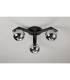 Cortland 51cm Flush Ceiling 3 Light G9 IP44 Black/Polished Chrome/Smoke Smooth Round Glass-7
