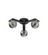 Cortland 51cm Flush Ceiling 3 Light G9 IP44 Black/Polished Chrome/Smoke Ribbed Round Glass-4