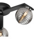 Cortland 51cm Flush Ceiling 3 Light G9 IP44 Black/Polished Chrome/Smoke Ribbed Round Glass-7