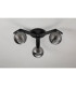 Cortland 51cm Flush Ceiling 3 Light G9 IP44 Black/Polished Chrome/Smoke Ribbed Round Glass-8
