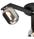 Cortland 51cm Flush Ceiling 3 Light G9 IP44 Black/Polished Chrome/Smoke Smooth Tubular Glass-5