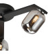 Cortland 51cm Flush Ceiling 3 Light G9 IP44 Black/Polished Chrome/Smoke Smooth Tubular Glass-7
