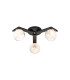 Cortland 51cm Flush Ceiling 3 Light G9 IP44 Black/Polished Chrome/White Two-Tone Snow Specks Round Glass-1