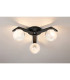 Cortland 51cm Flush Ceiling 3 Light G9 IP44 Black/Polished Chrome/White Two-Tone Snow Specks Round Glass-3