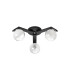 Cortland 51cm Flush Ceiling 3 Light G9 IP44 Black/Polished Chrome/White Two-Tone Snow Specks Round Glass-5
