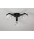 Cortland 51cm Flush Ceiling 3 Light G9 IP44 Black/Polished Chrome/White Two-Tone Snow Specks Round Glass-9