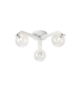 Cortland 51cm Flush Ceiling 3 Light G9 IP44 White/Polished Chrome/Clear Smooth Round Glass-1