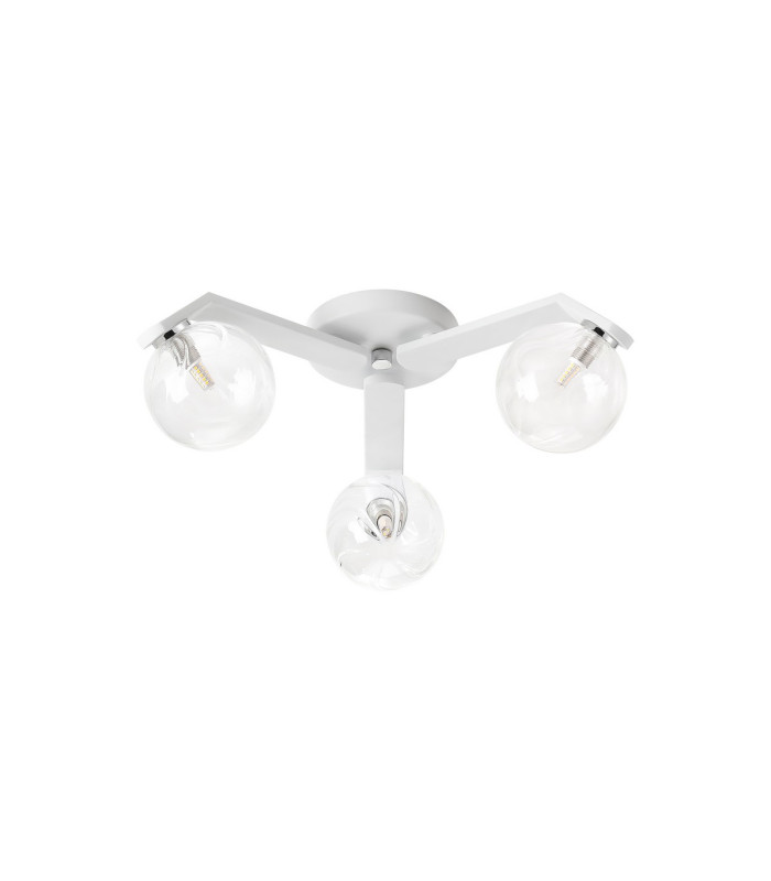 Cortland 51cm Flush Ceiling 3 Light G9 IP44 White/Polished Chrome/Clear Waved Round Glass-4