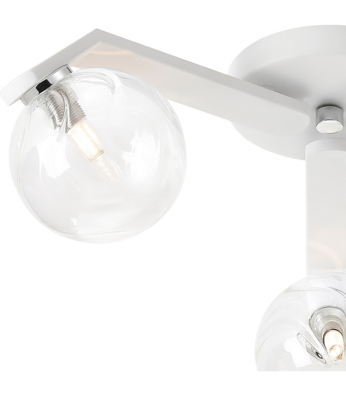 Cortland 51cm Flush Ceiling 3 Light G9 IP44 White/Polished Chrome/Clear Waved Round Glass-5