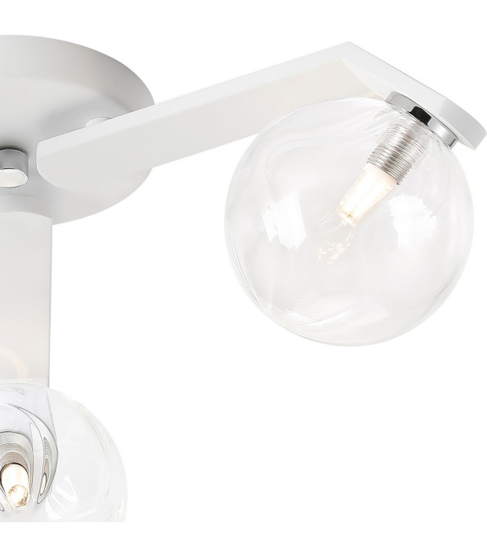 Cortland 51cm Flush Ceiling 3 Light G9 IP44 White/Polished Chrome/Clear Waved Round Glass-7